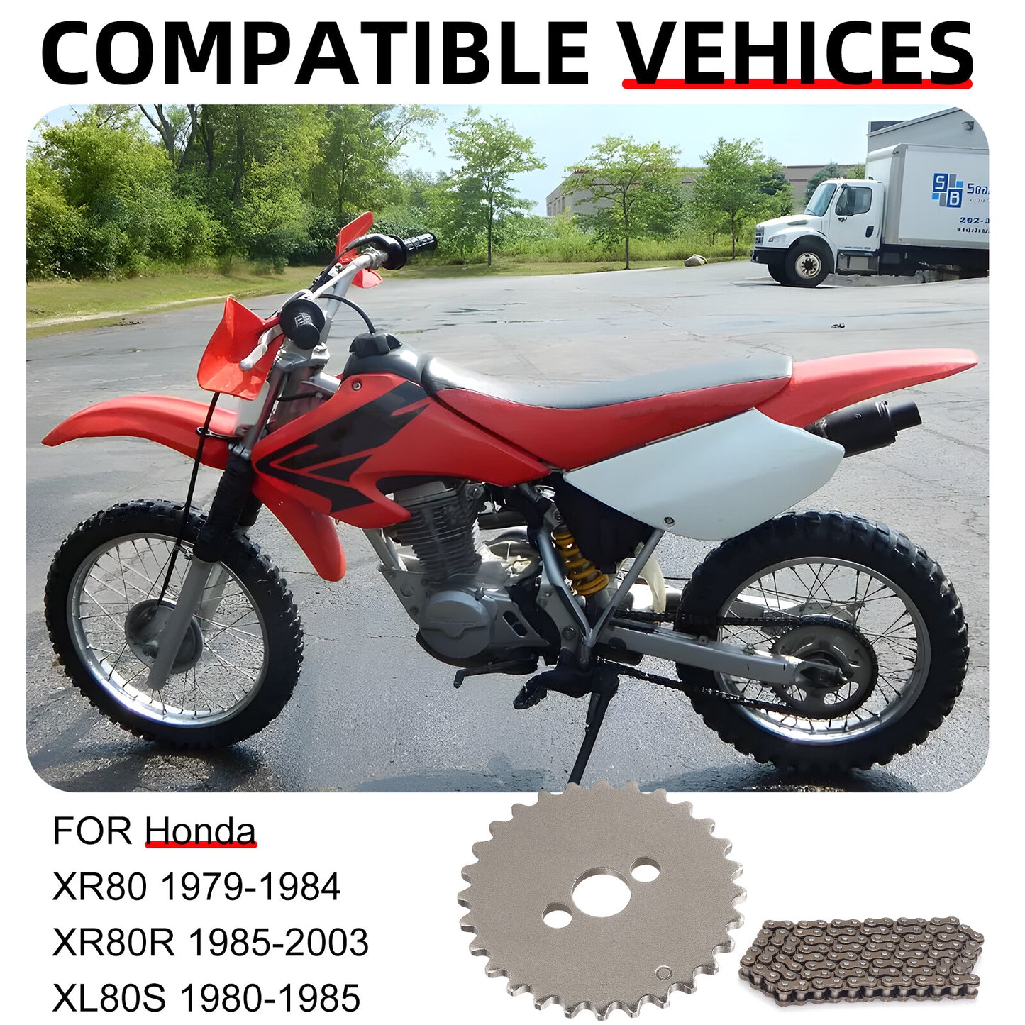 Camshaft Sprocket & Timing Chain for Honda XR80 XR80R XL80S (1979–1999)