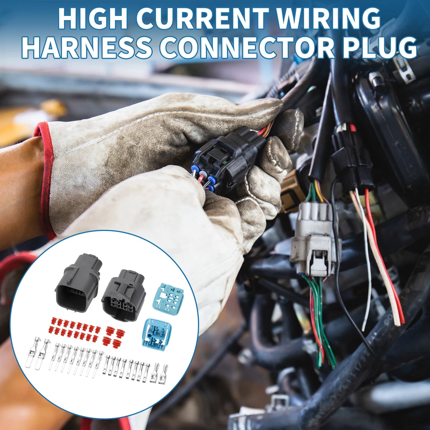 10 Pin High Current Wiring Harness Connector Plug for Honda Acura (1 Set)