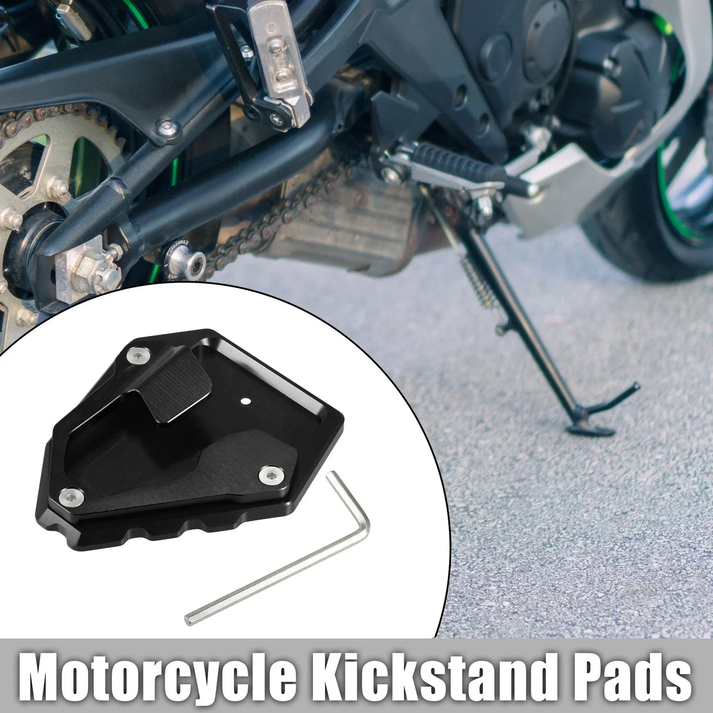 Aluminum Alloy Kickstand Pad Set for Honda NT1100 (2021-2023) Black
