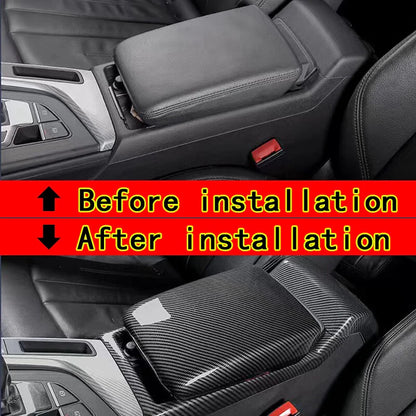 2 x ABS Carbon Fiber Console Armrest Cover&Frame for Audi A4 B9 A5 (2017–2021)