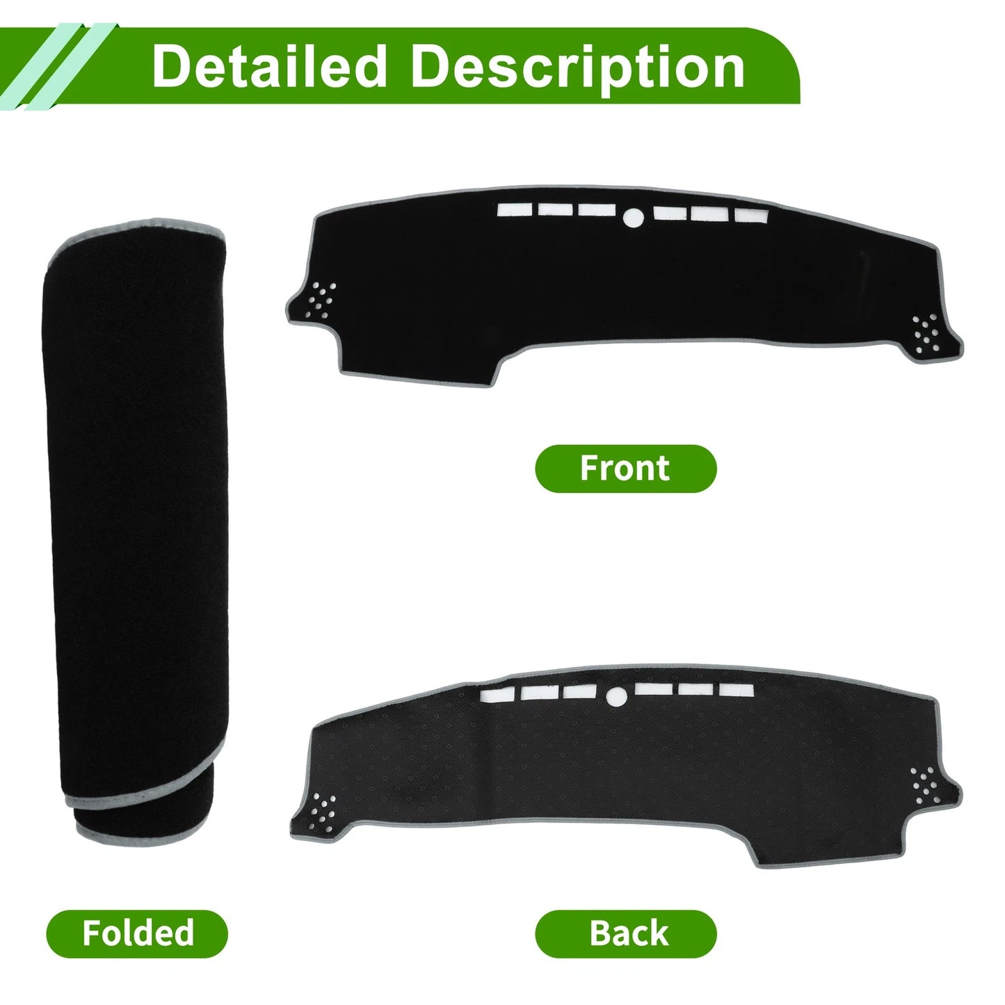 Dashboard Cover for Kia Sonet (2022–2025) Polyester Black Gray