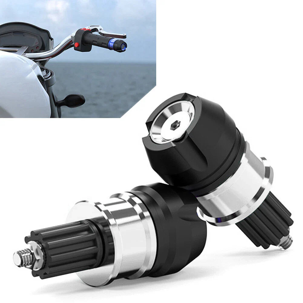 CNC Aluminum Handlebar Grips Bar End Cap Plugs for Motorcycle ATVs Silver