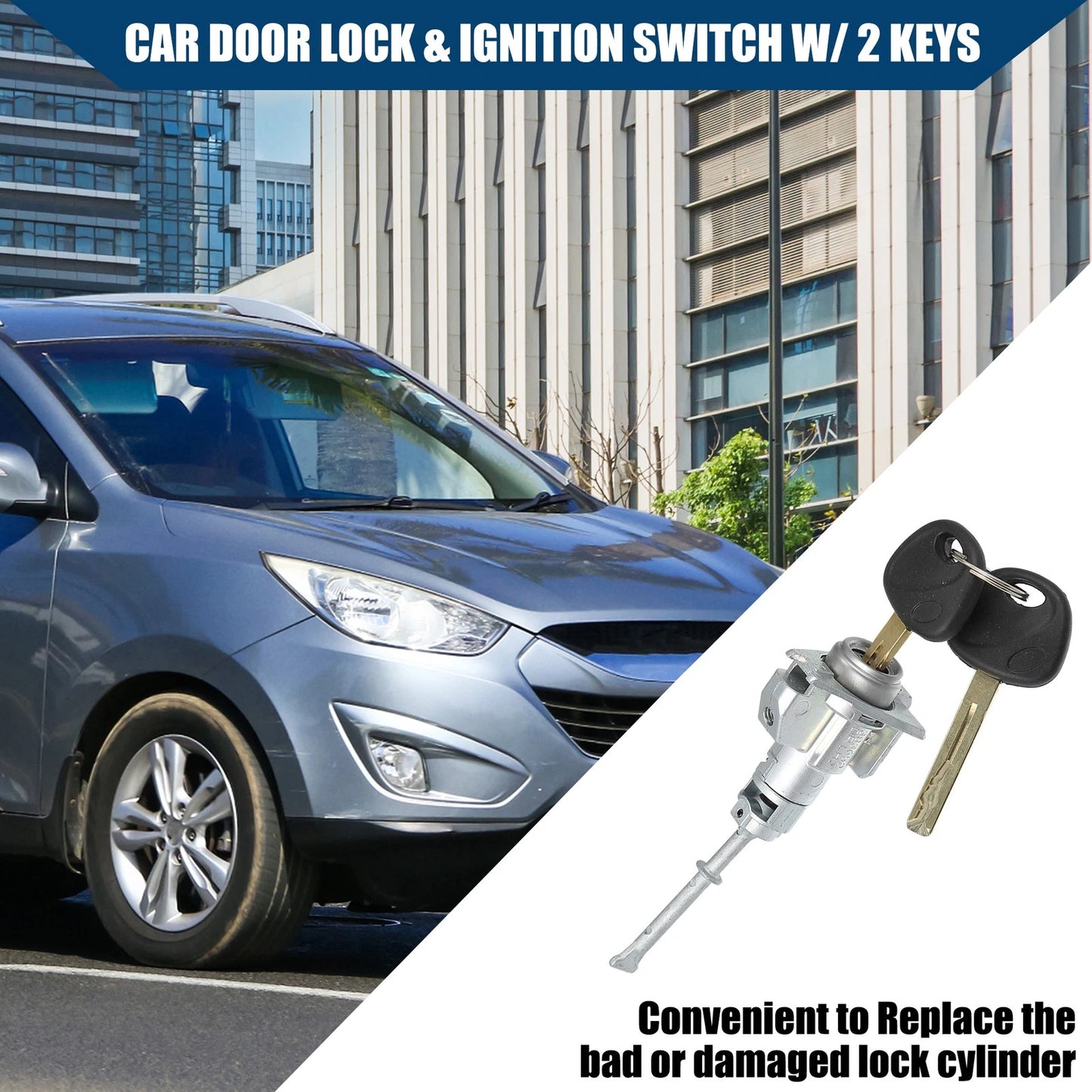 Ignition Switch Cylinder w/ Keys for Hyundai IX35 (2015)