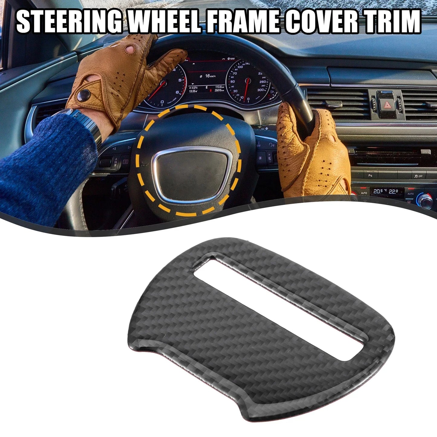 Steering Wheel Cover Trim for Dodge Challenger Carbon Fiber Pattern (2015-2023)