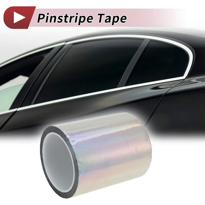 Pinstripe Tape 120mmx50m for Car Motorcycle Boat Laser Silver Tone (1 Pcs)