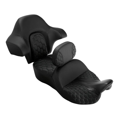 Driver Passenger Gel Seat Backrest for Harley Road Tri Street Glide (2014-2023)