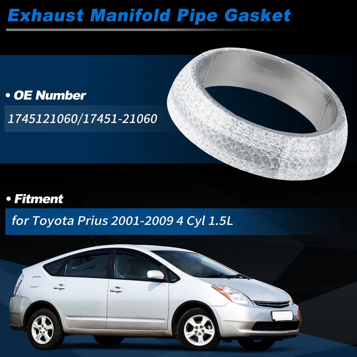 Exhaust Pipe Donut Gasket for Toyota Prius (2001–2009) No. 1745121060