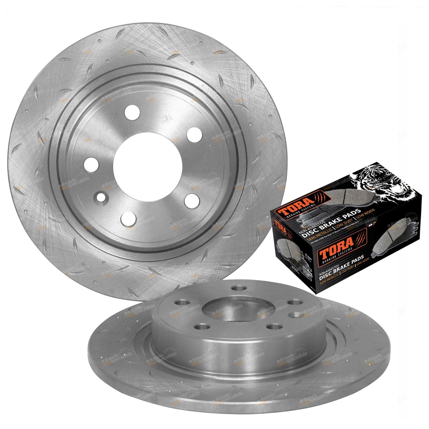 Set of 4 Slotted Dimple Drilled Brake Rotors and Pads for Cruze (2009–2012)