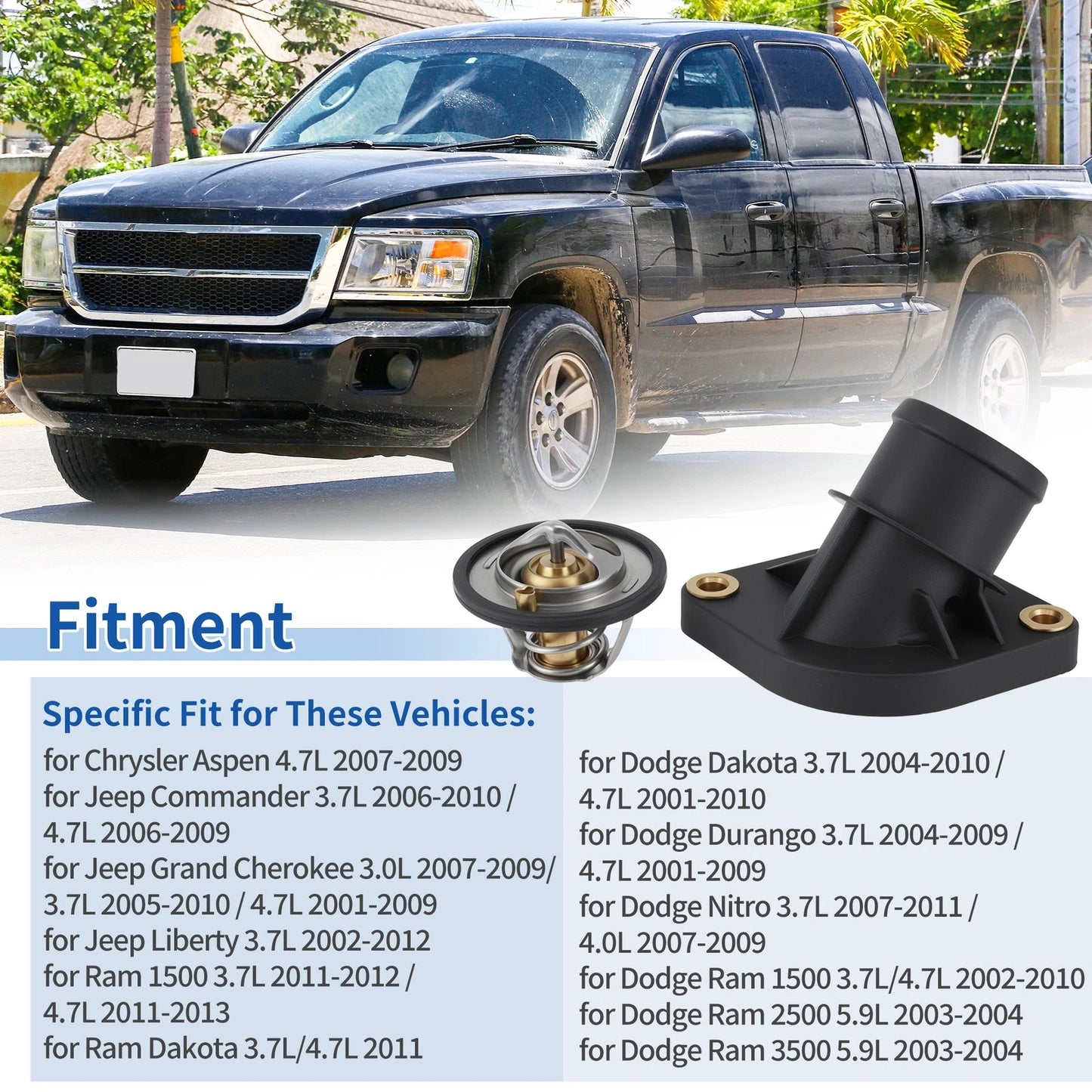 Thermostat Housing Assembly for Dodge Dakota Durango Nitro (2001–2011) 902312