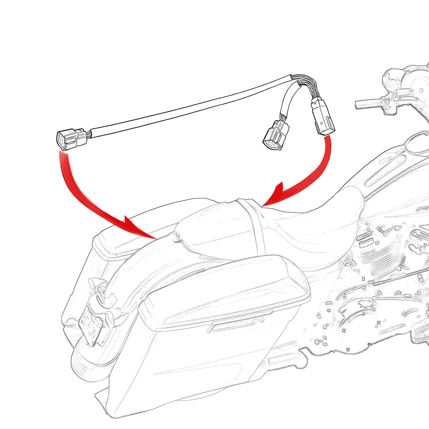 Trunk Wiring Harness for Harley Touring Electra Road King Glide (14-23)