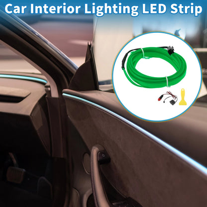 2m LED Neon Wire Car Decoration Lighting for Universal Use (12V) Green