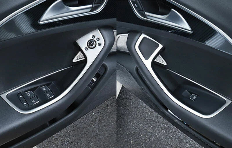 4X Silver Window Lift Switch Panel Cover Trim for Audi A6 A7 S6 S7 (2012–2018)