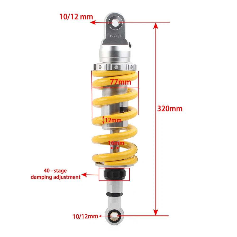 320mm Shock Absorber for Dirt Pit Bike ATV Quad Motorcycle Yellow