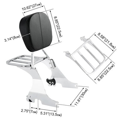 Sissy Bar Backrest Rack for Harley Sportster XL883 XL1200 (2004 - 2022)