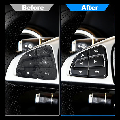 Steering Wheel Button Covers Trim Stickers for Mercedes CLS GLA CLA SL GLE GLS (2011–2023)