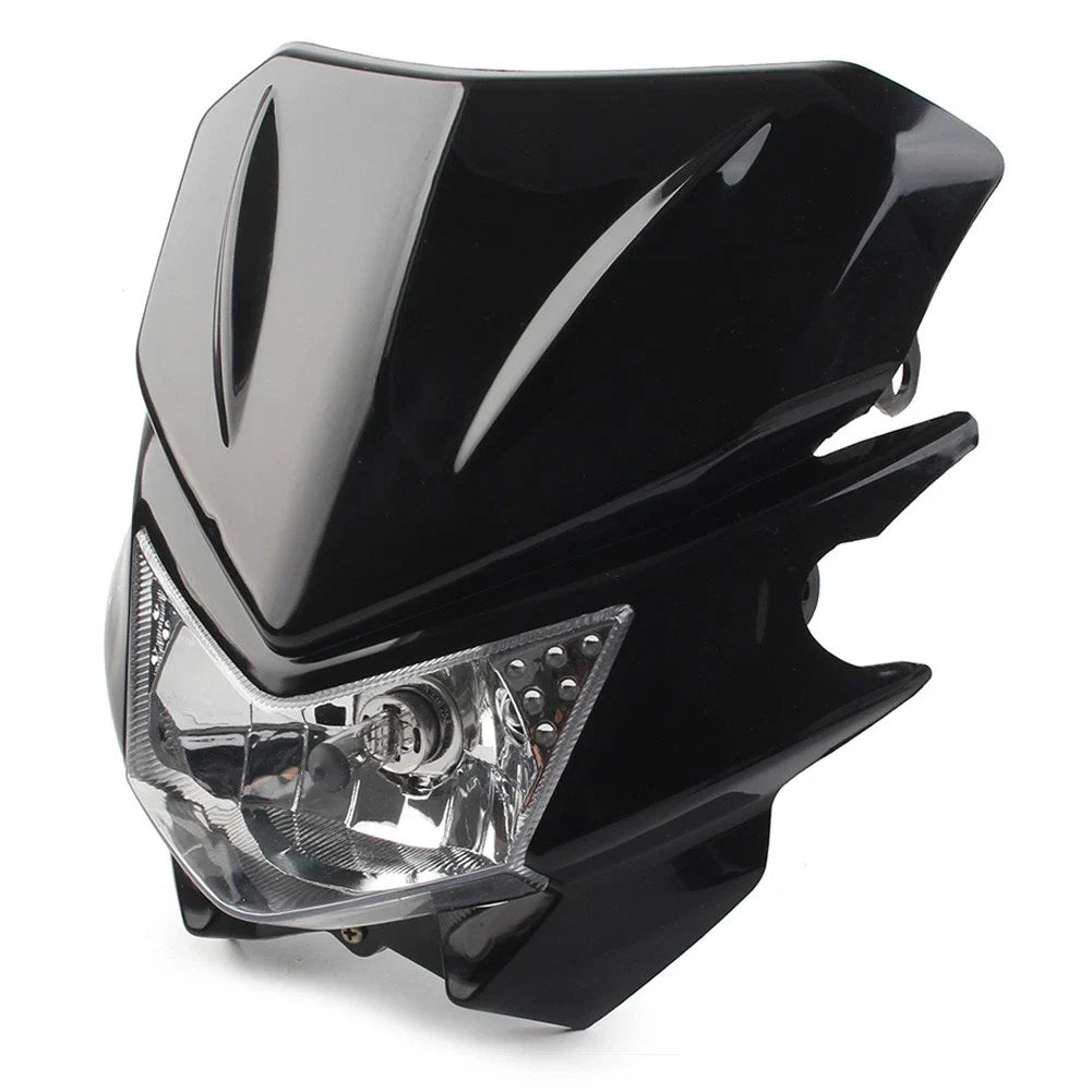 Headlight Lamp Fairing Hi/Lo for Universal Fit Street Fighter Dirt Bike Black