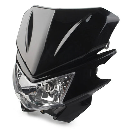 Headlight Lamp Fairing Hi/Lo for Universal Fit Street Fighter Dirt Bike Black