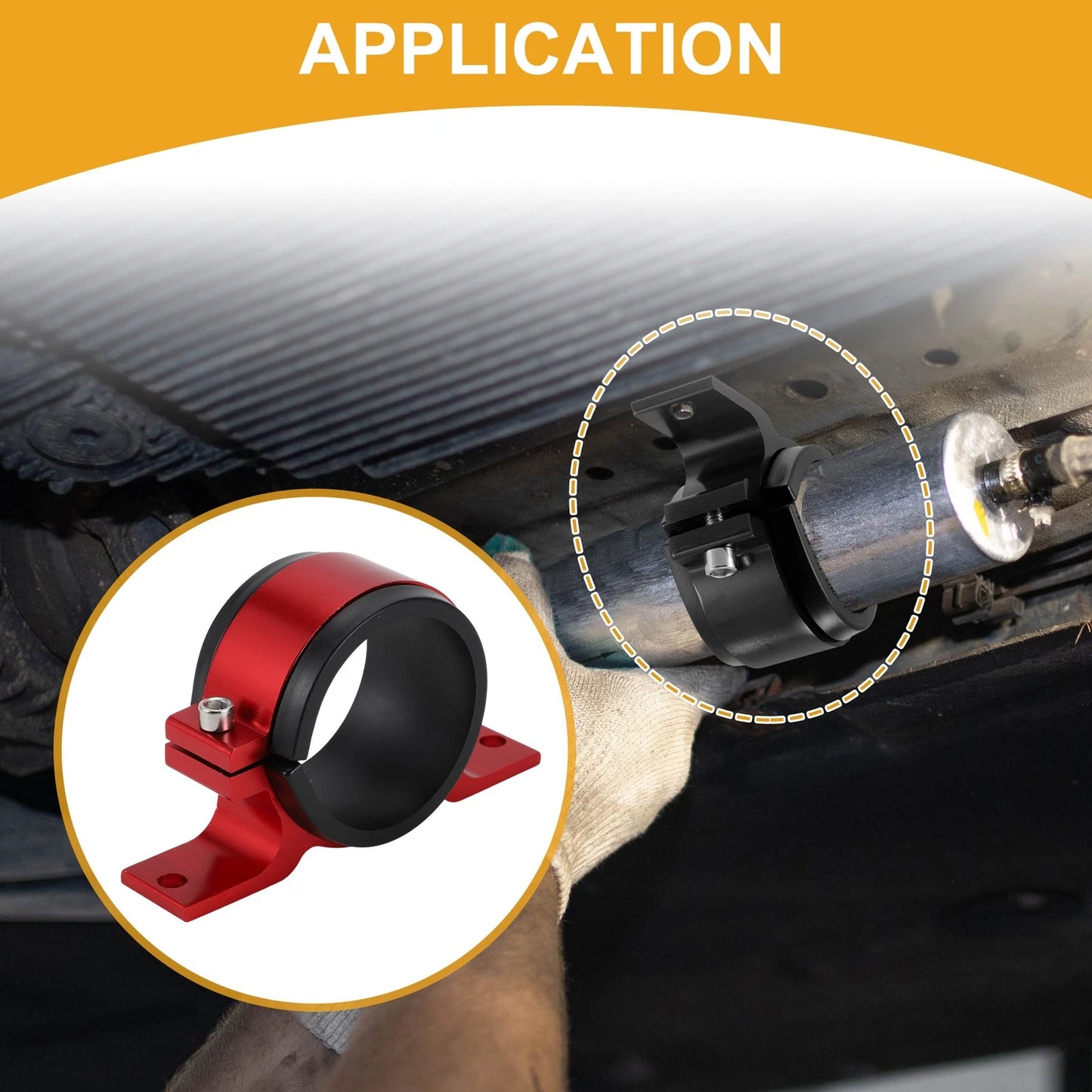 Fuel Filter Mounting Bracket for Universal Applications (58mm, Aluminum)