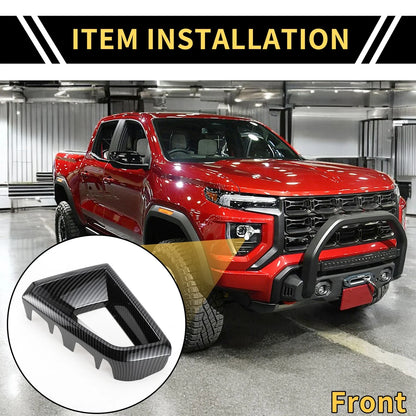 Front Side Bumper Grille Cover for Chevy Colorado (2023-2024) Carbon Fiber