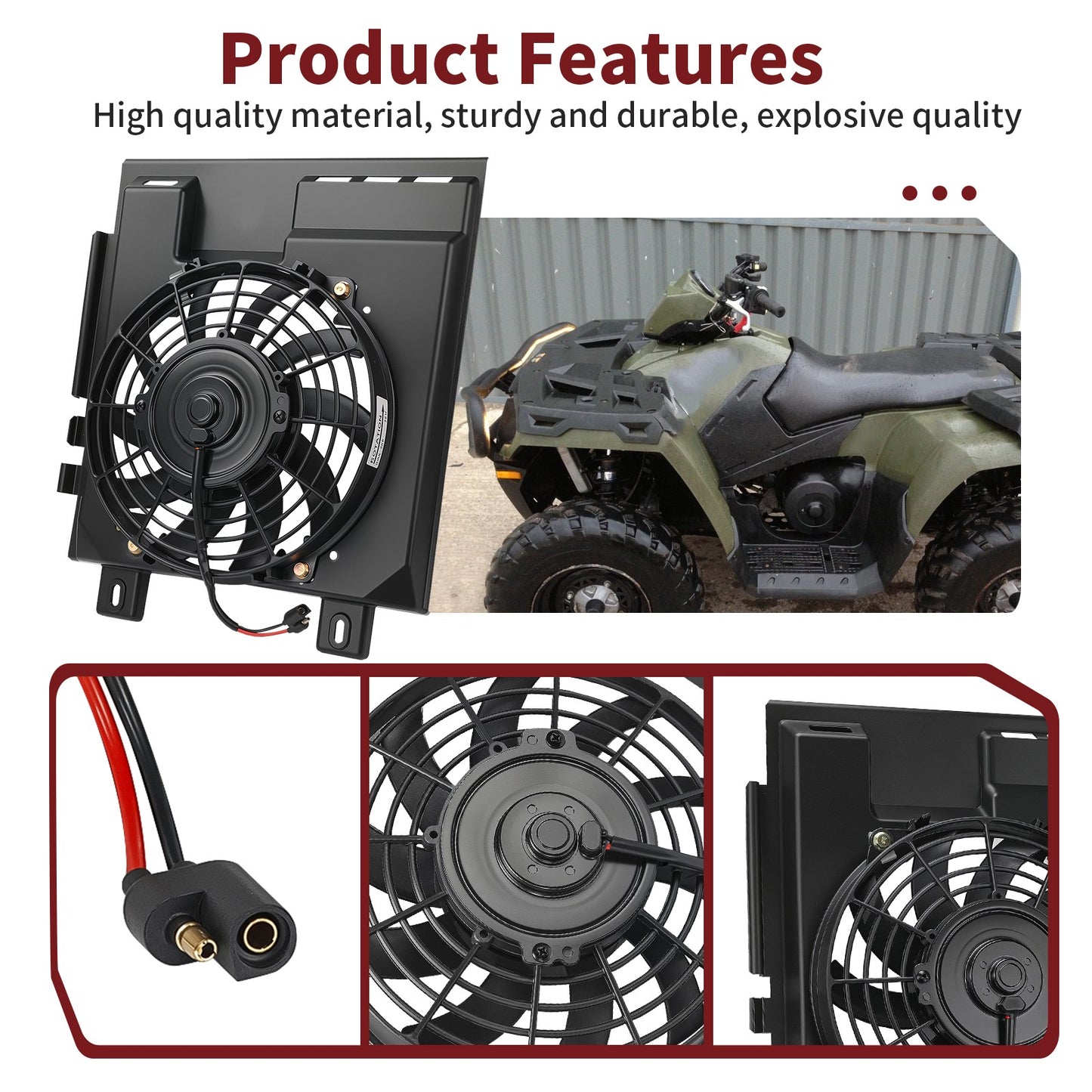 Radiator Cooling Fan Assembly for Polaris Sportsman 400 4X4 (2001–2003)