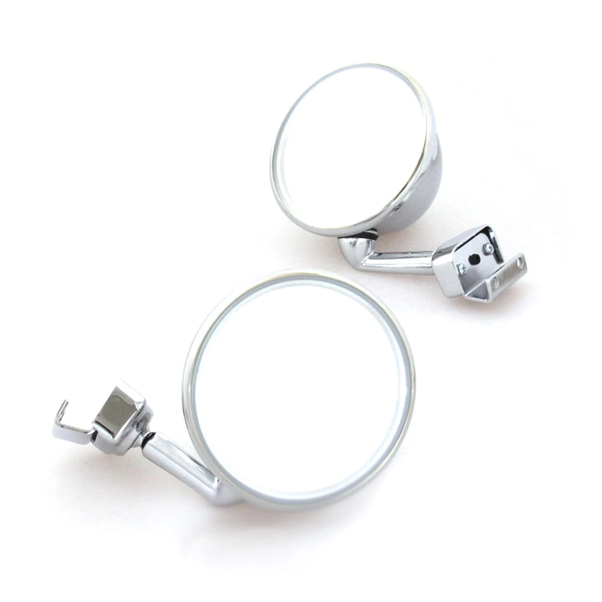 Set of 2 Chrome Door Flat Mirrors