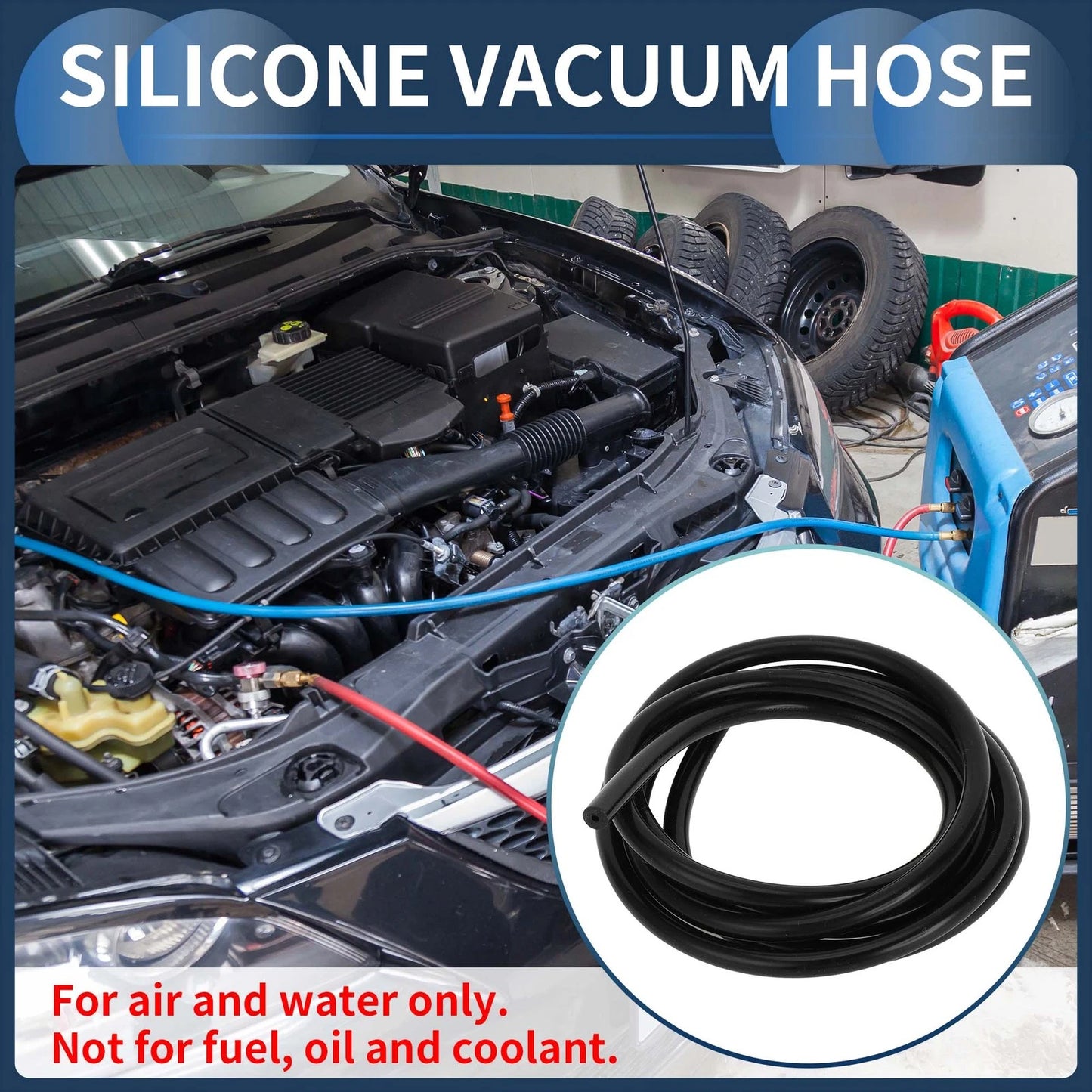 6.6FT 1/16" ID Silicone Vacuum Tubing Hose for Air Water