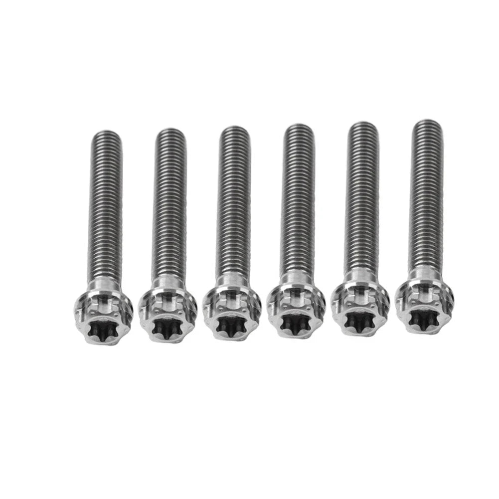 6pcs M8x50mm Titanium Torx Head Flange Screws for Motorcycle Bike