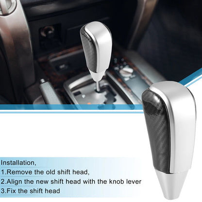 Gear Shift Knob for Toyota Land Cruiser (2016–2021) Black Silver Tone