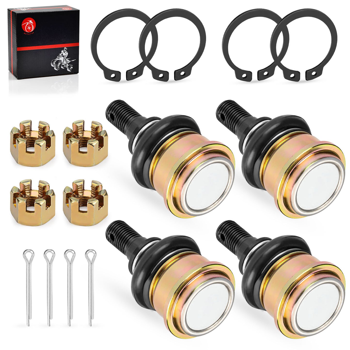 Set of 4 Front Upper & Lower Ball Joints for Yamaha ATV