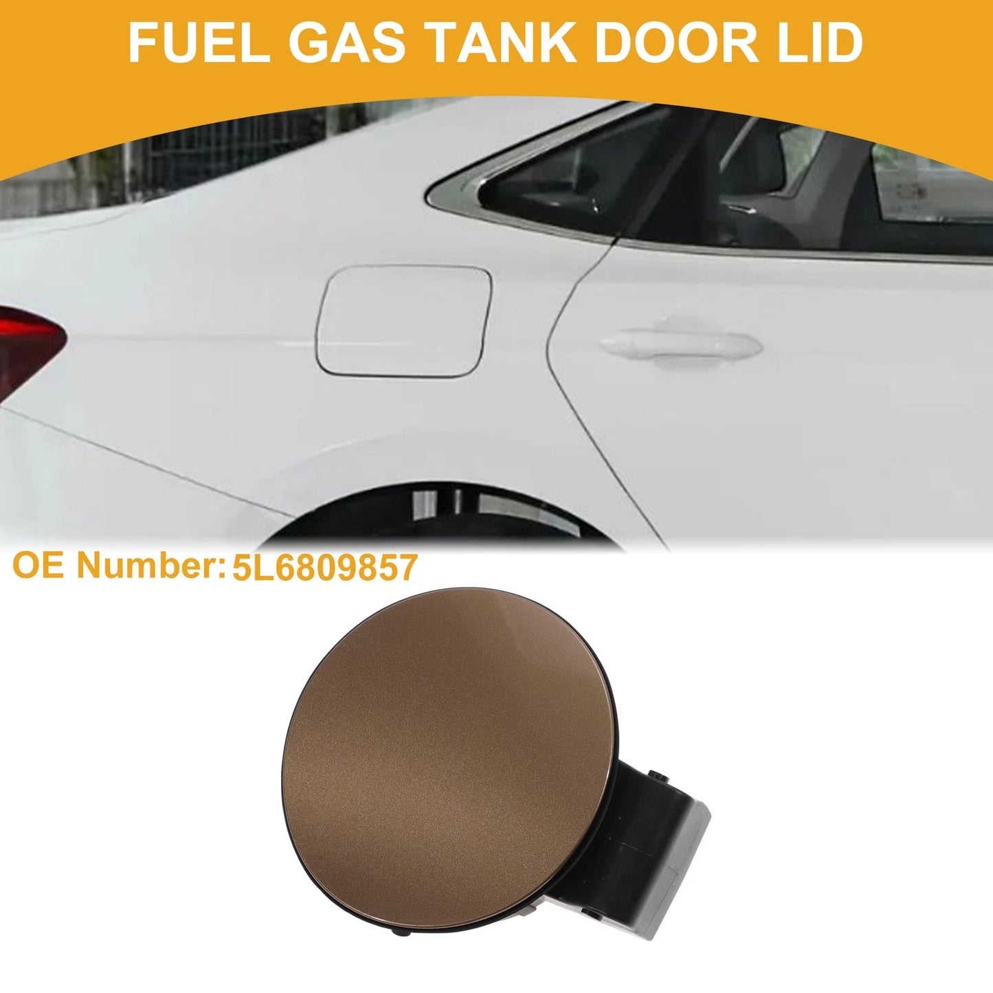 Fuel Tank Door Cap for Skoda Yeti (2013) No.5L6809857 Gobi Brown ABS