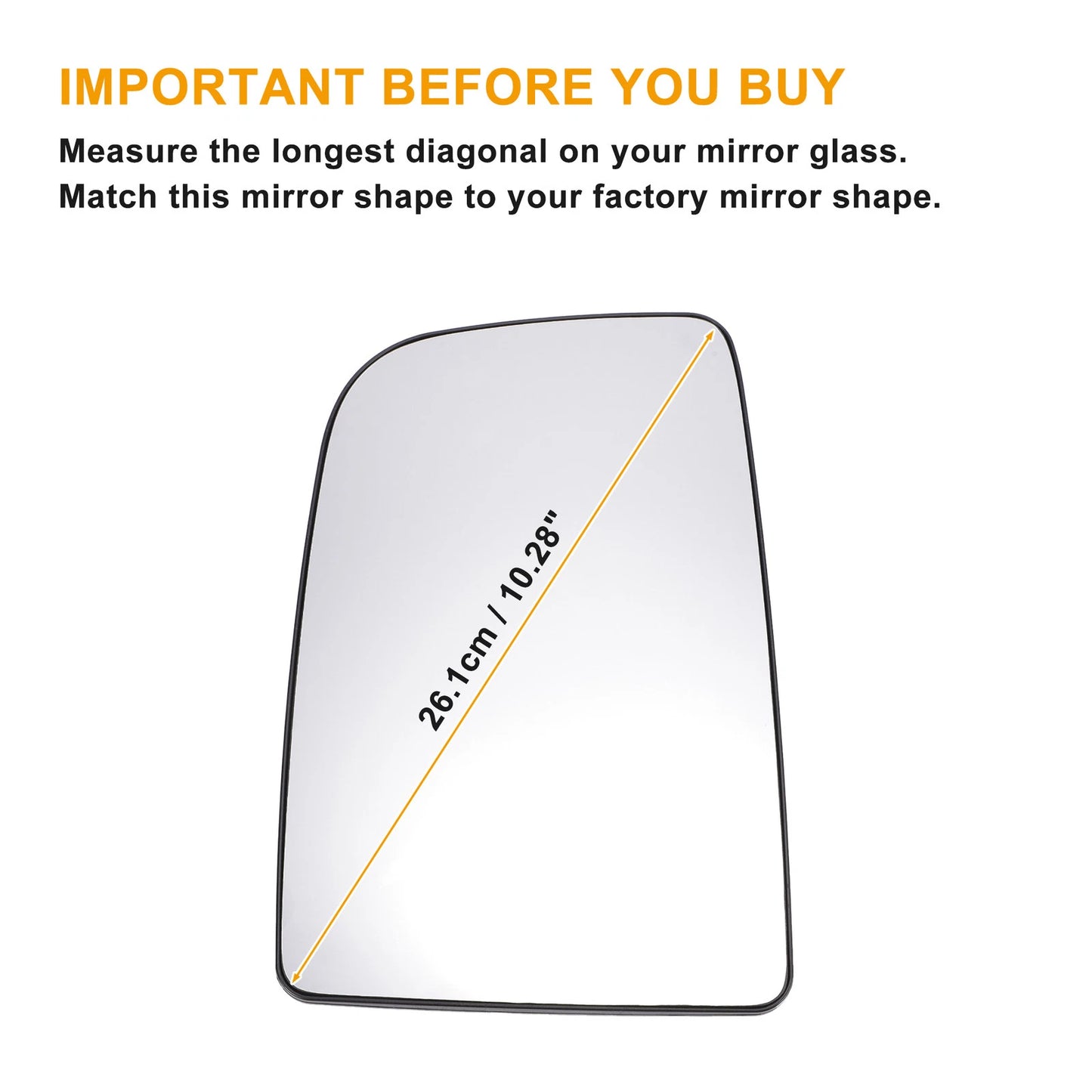 Left Upper Heated White Mirror Glass for Mercedes Sprinter (2006–2011)