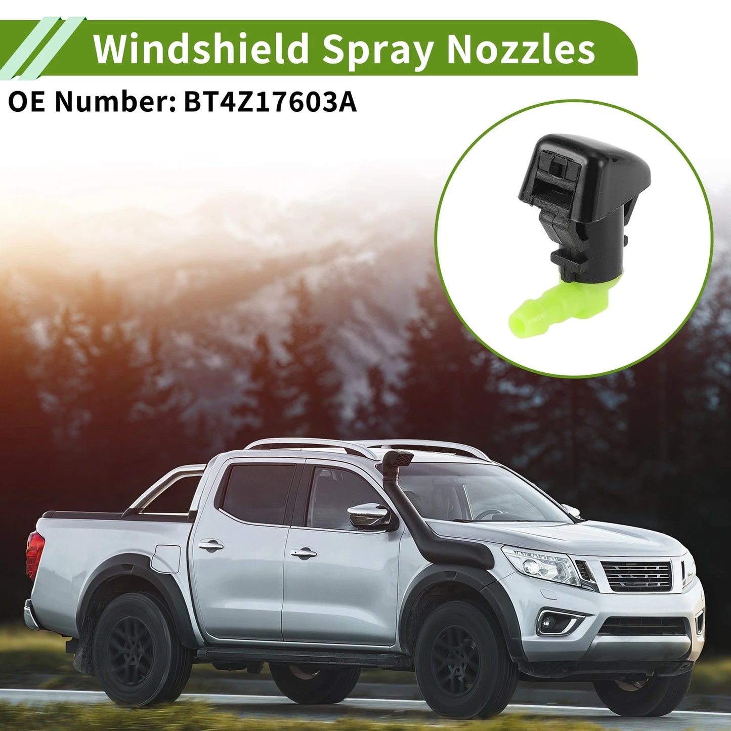 Windshield Washer Nozzle w/ Hose Connector for Ford (2013–2019) No.BT4Z17603A