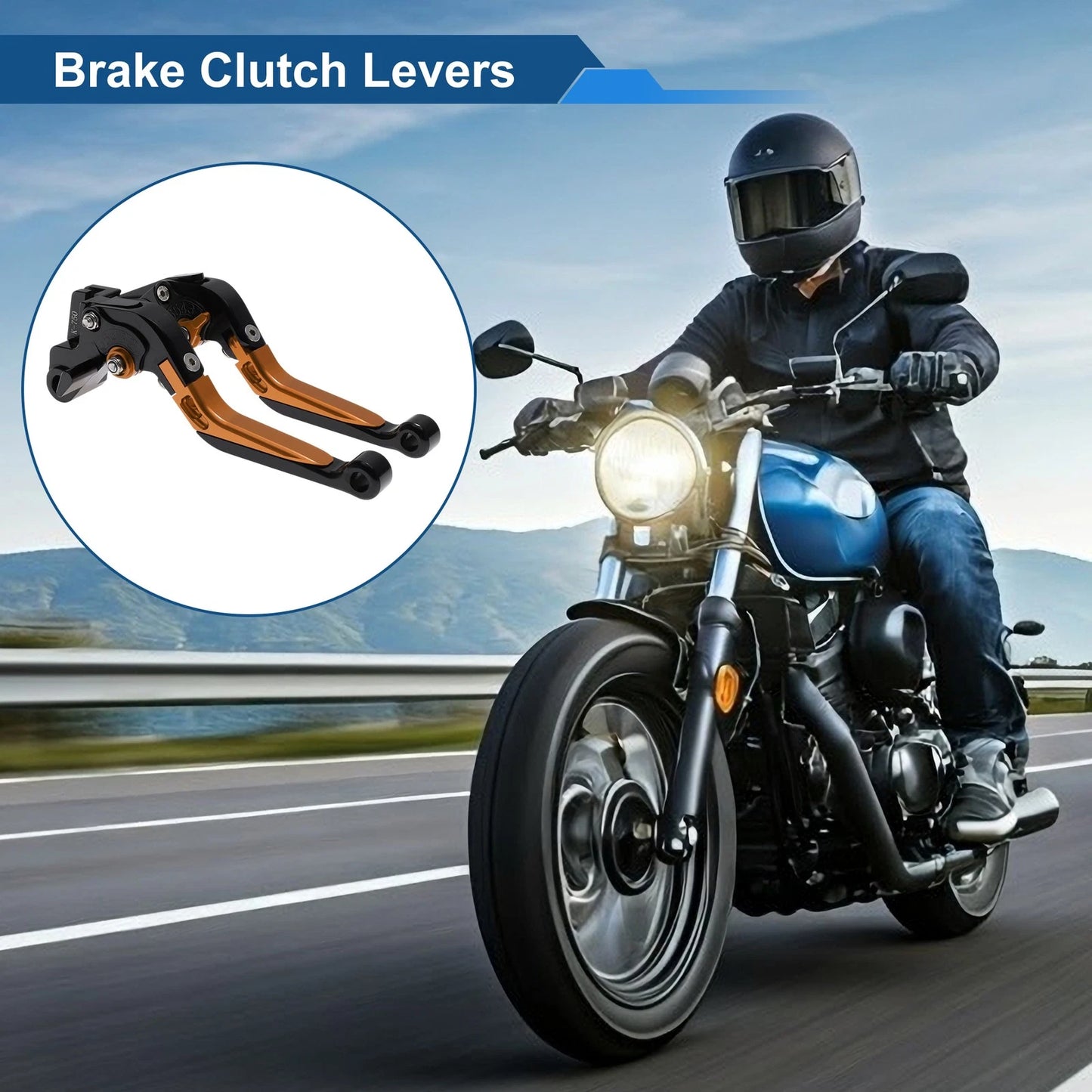 Adjustable Brake Clutch Levers for Kawasaki Versys 650 (2006–2023) - Black Orange