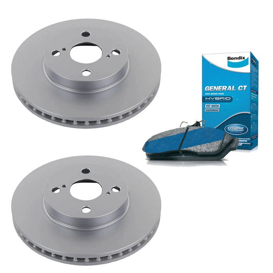 Set of 4 Front Brake Pads and Rotors for Toyota Corolla (2002–2007)