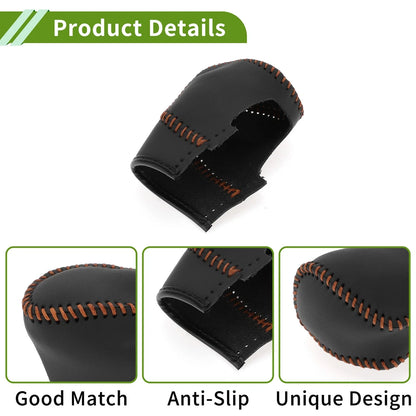 Car Gear Shift Knob Cover Black Brown Faux Leather for Honda Civic (2022-2024)