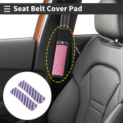 Set of 2 Seat Belt Cover Pads for Universal Fit (24cm)