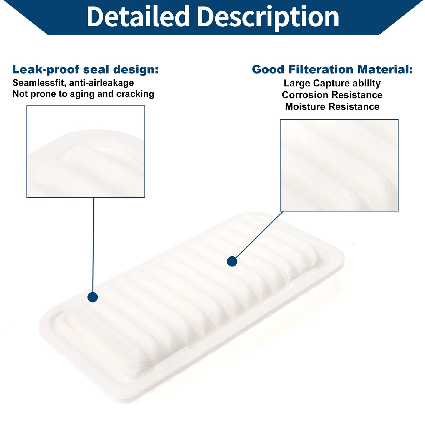 Car Engine Air Filter No. 17801-21030 for Toyota Echo 1.5L (2000–2005)