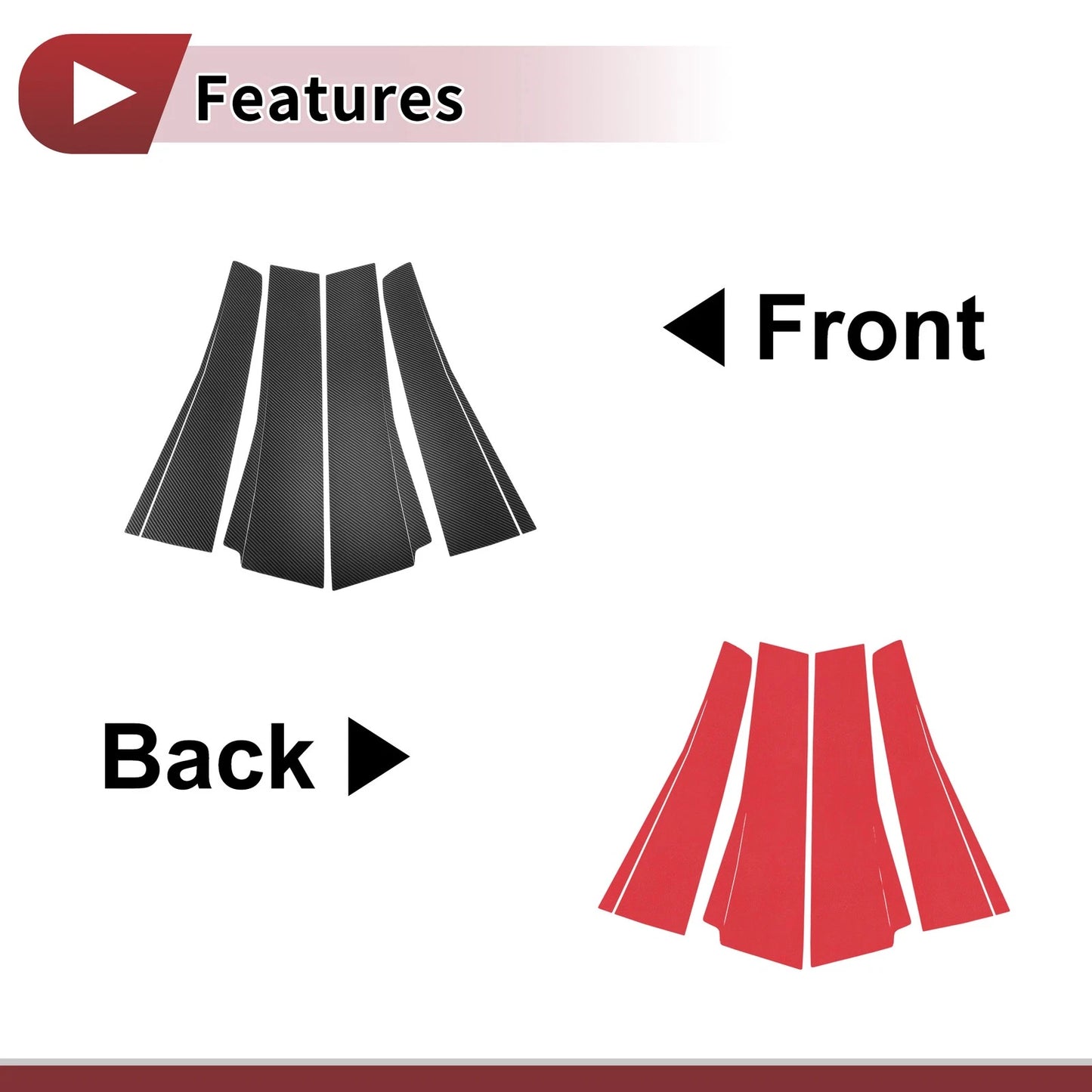 Set of 4 Car Door Pillar Window Trim for Toyota Alphard (2015–2023) Carbon Fiber