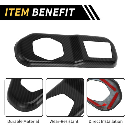 Rear Trunk Lock Panel Cover for Jeep Wrangler JL JLU (2018–2024) Carbon Fiber Black