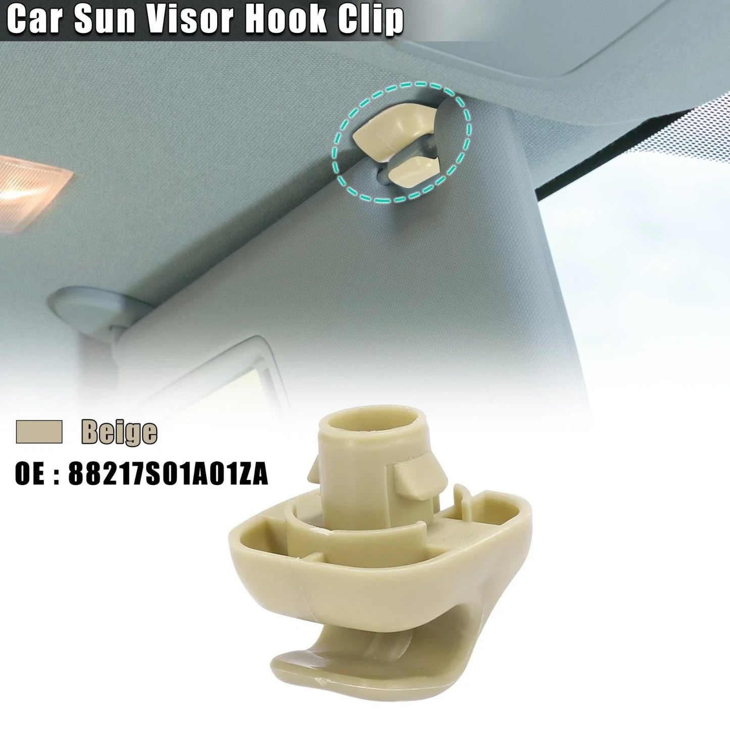 Beige Car Sun Visor Hook Clip Retainer for Honda Civic (1996-2008)