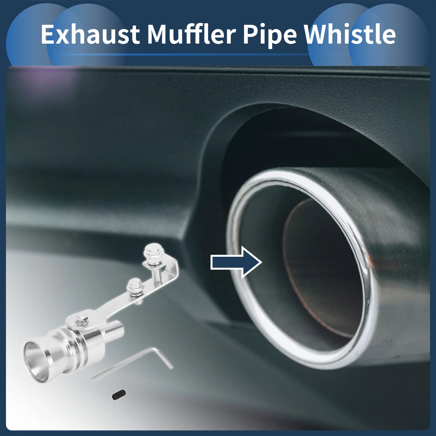 Turbo Sound Exhaust Muffler Pipe Whistle for Universal Fit (1 Set)