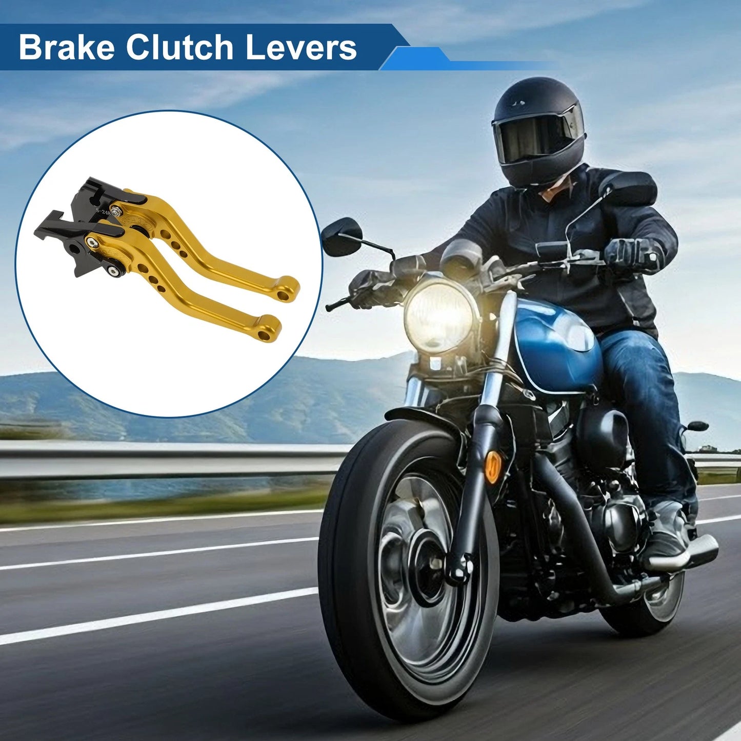 Adjustable Short Brake Clutch Levers for Suzuki GSR750/GSX-S750 (2011–2021) Gold Tone