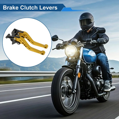Adjustable Short Brake Clutch Levers for Suzuki GSR750/GSX-S750 (2011–2021) Gold Tone