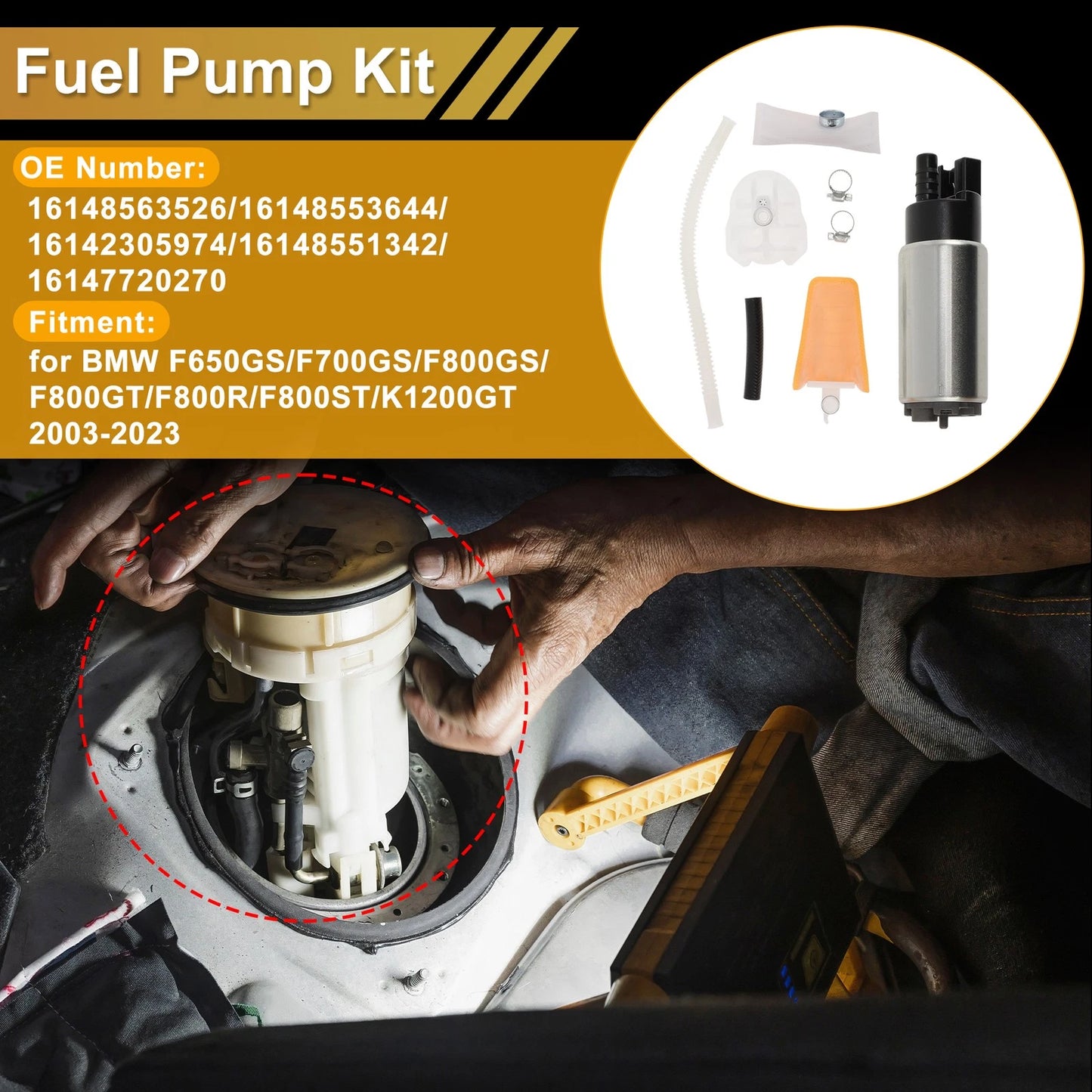 Fuel Pump for BMW F650GS/F700GS/F800GS/F800GT/F800R (2003–2023) 16148563526