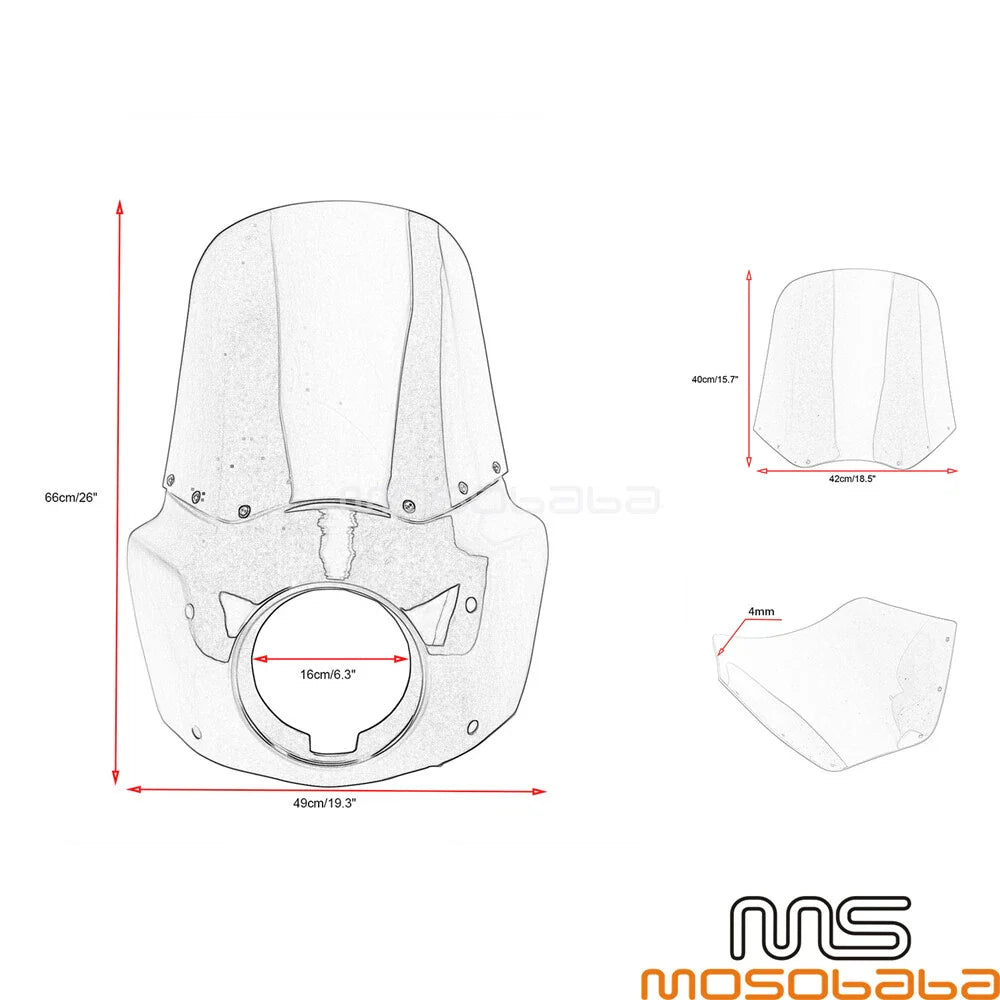 Fairing + Windshield for Harley Softail Street Bob FXBB Low Rider FXLR (18-22)