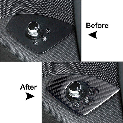 Carbon Fiber Black Interior Door Lock Button Cover Trim for Audi TT TTRS (2008-2014)