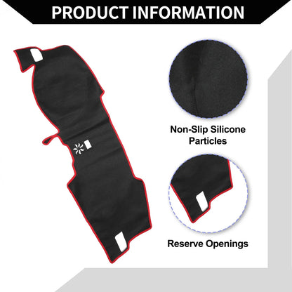 Dashboard Cover Mat for Honda Civic 11th 2021-2024 Protector Black Red 1 Set