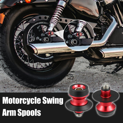 1 Pair M10x1.5 Red Aluminum Alloy Swing Arm Spools for Kawasaki