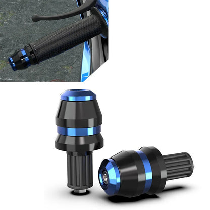 22mm 7/8" Motorcycle Handlebar Grips Bar End Caps CNC Blue