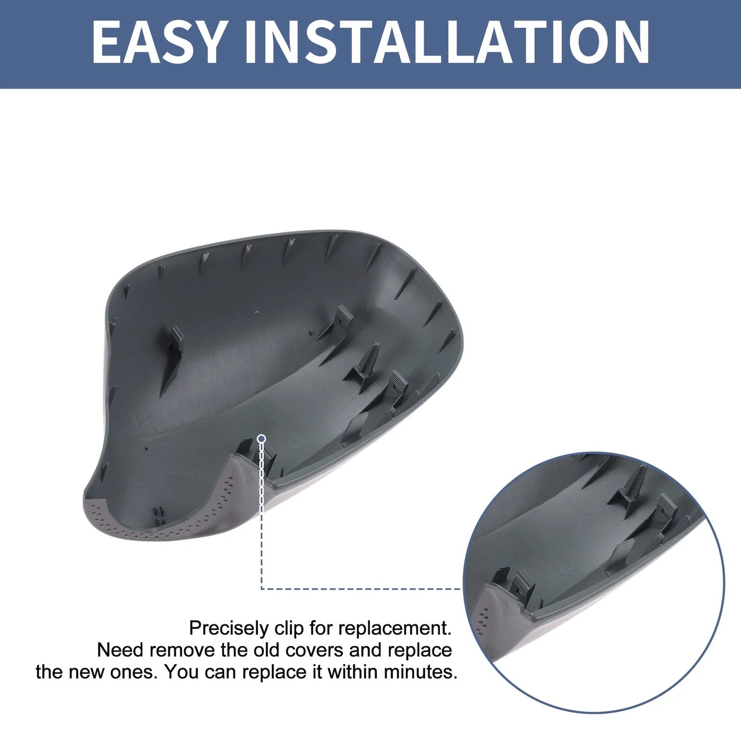Right Passenger Side Mirror Cover Cap Grey for BMW 3 Series E90/E91 (2005-2012)